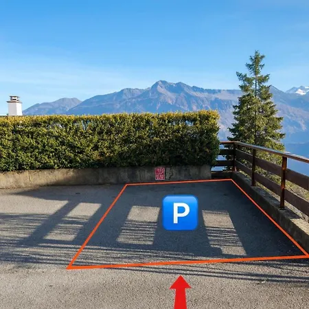 Vue Imprenable Sur Les Alpes Et Parking Prive Gratuit 아파트 크란스몬타나